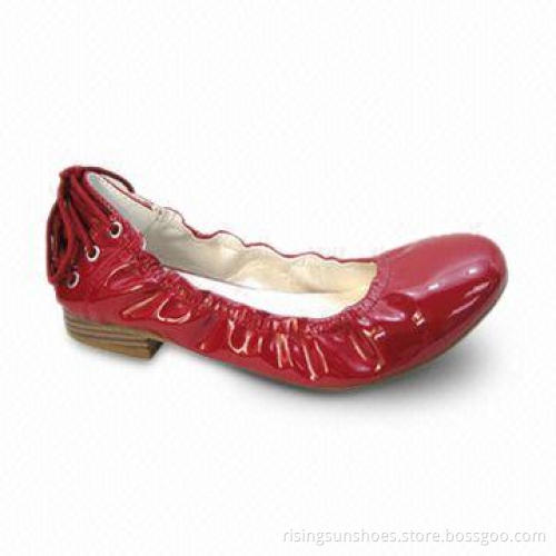 Foldable Ballerina Dance Shoes with PU Upper/Soft Outsole, Available in Various Colors/Designs